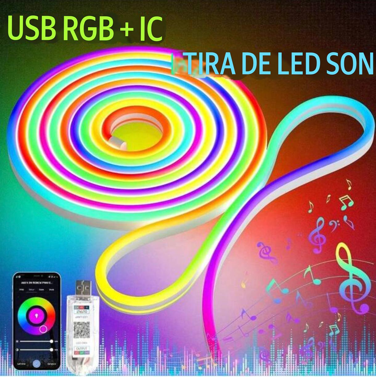 Cinta Neón LED RGB Bluetooth 5M – Neon Flex Multicolor con App