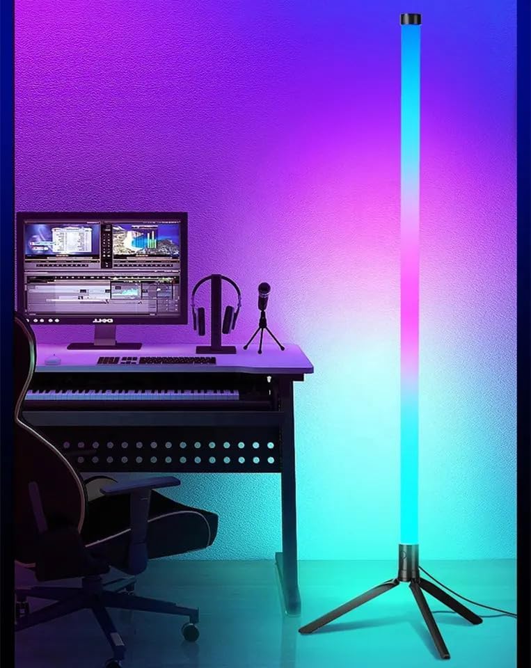 Lámpara de Pie Inteligente LED RGB de Esquina – Compatible con Alexa y Google Home