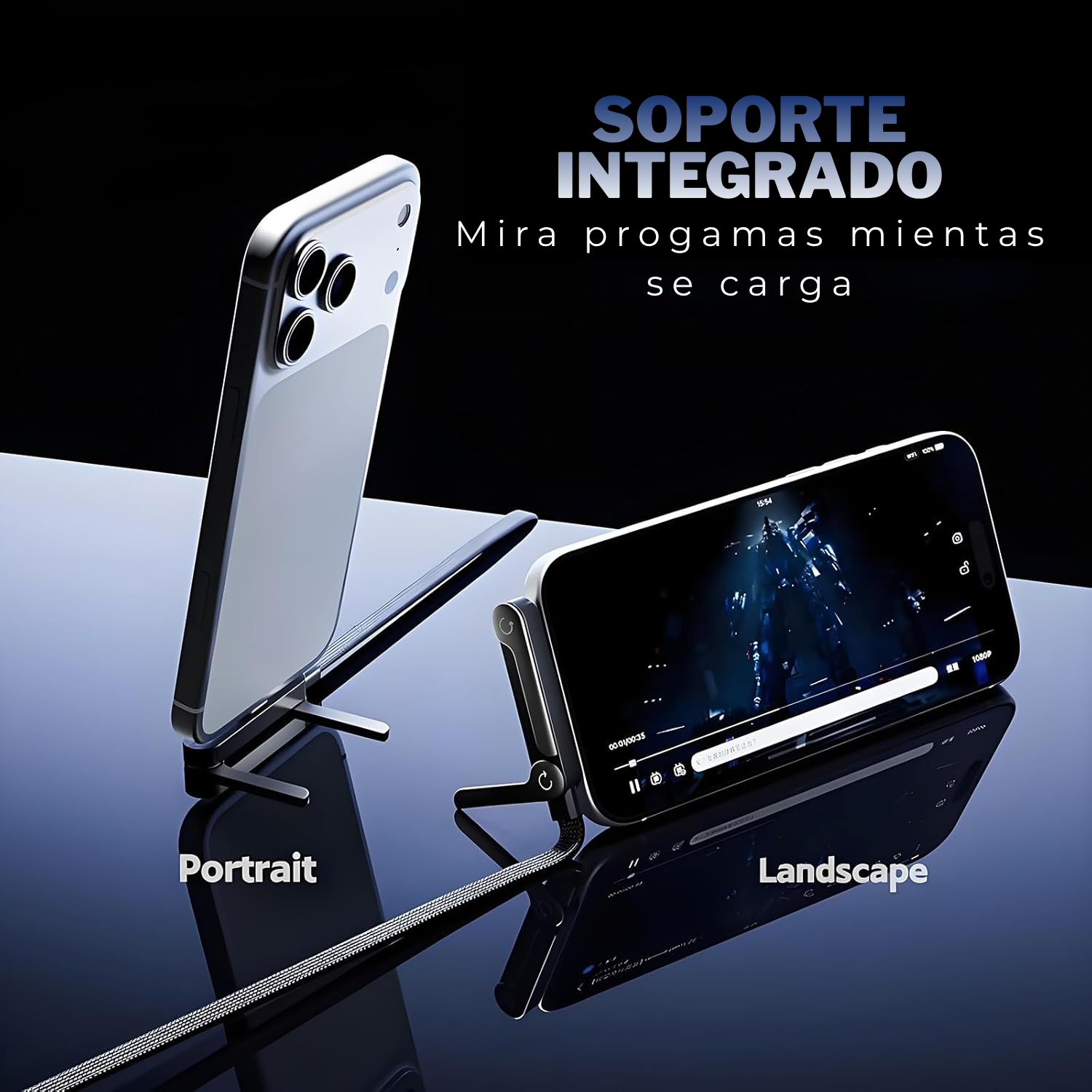 CABLE 2 EN 1 CON SOPORTE INVISIBLE